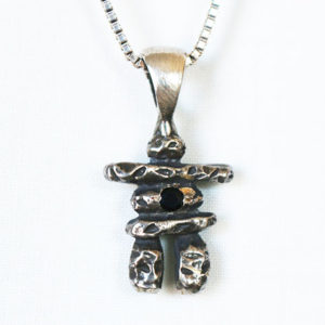 sterling and black onyx inukshuk pendant