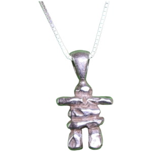 Elegant Sterling Silver Inukshuk Pendant